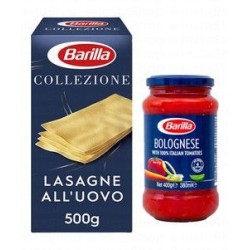 Barilla Collezione Lasagna Pasta (500g) & Bolognese Pasta Sauce with Italian Tomatoes (400g)