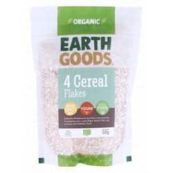 Earth Goods Organic 4 Cereal Flakes - vegan  GMO free  high fiber