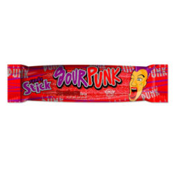 Sour Punk Candy Sticks Strawberry Flavor - vegetarian  gelatin free