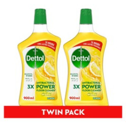 Dettol Antibacterial Power Liquid Floor Cleaner Lemon Scent (Twin Pack)