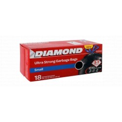 Diamond 3in1 Ultra Strong Small Black 30 Gallon Garbage Bags with Drawstring (62x83cm)
