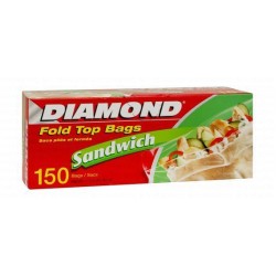 Diamond Fold Top Sandwich Bags (14x16.5cm)