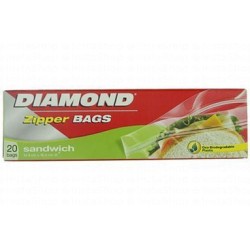Diamond Oxo Biodegradable Sandwich Zipper Bags (14.9x16.5cm)