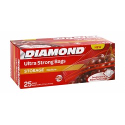 Diamond Oxo-Biodegradable Medium Zipper Storage Bags (17.7x17.3cm)