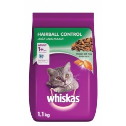 Whiskas Hairball Control Dry Food with Chicken & Tuna for Adult Cats (1+ years)