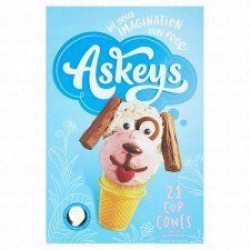 Askeys Cup Cones with Sweetener (21 Pieces)