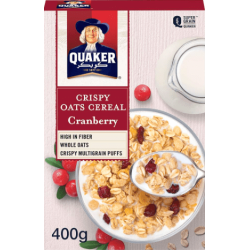 Quaker Crispy Oat Cereal with Cranberry