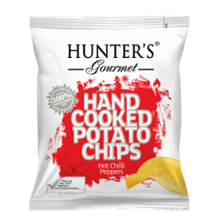 Hunter's Gourmet Hand Cooked Hot Chili Pepper Potato Chips - vegetarian  MSG free  GMO free