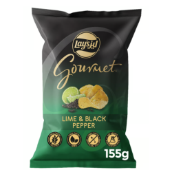 Lay's Gourmet Lime & Black Pepper Potato Chips - GMO free  gluten free  artificial colors free