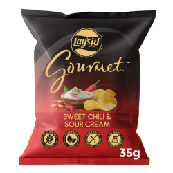 Lay's Gourmet Sweet Chili & Sour Cream Potato Chips - GMO free  gluten free  artificial colors free