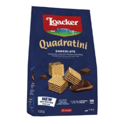 Loacker Quadratini Chocolate Wafer Cubes Filled with Chocolate Cream - GMO free