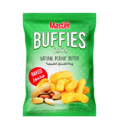 Master Buffies Baked Corn Puffs Peanut Butter Flavor