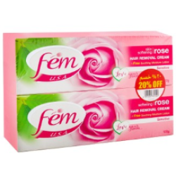 Fem Hair Removal Cream Rose Scent with Soothing & Moisturizing Lotion for Sensitive Skin