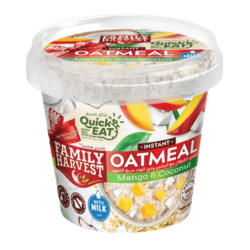 Family Harvest Instant Oatmeal with Milk  Mango & Coconut - GMO free