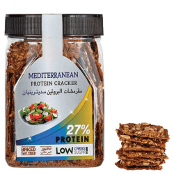 Modern Bakery Mediterranean Baked Cracker 27% Protein - soy free, low carb, low sugar 