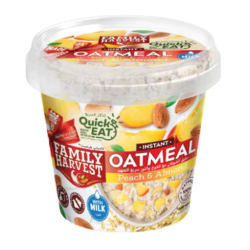 Family Harvest Instant Oatmeal with Milk  Peach & Almonds - GMO free