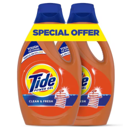 Tide Automatic Power Gel Laundry Detergent Morning Freshness Scent Front & Top (Special Offer)