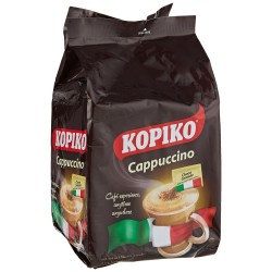 Kopiko Cappuccino Instant Coffee Mix Sachets with Chocolate Granules