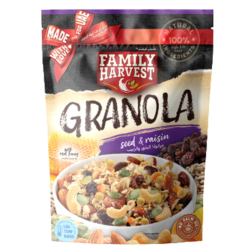 Family Harvest Granola with Honey  Seeds & Raisins - GMO free  palm oil free