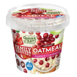 Family Harvest Instant Oatmeal with Milk  Apple & Cranberry - GMO free