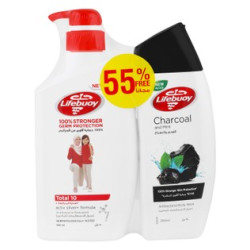 Lifebuoy Antibacterial Total 10 (500ml) & Charcoal & Mint (280ml) Body Wash (55% Off)