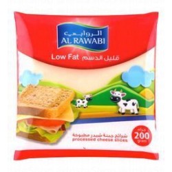Al Rawabi Processed Cheddar Cheese Slices Low Fat (10 Slices)