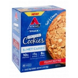 Atkins Soft & Chewy 10g Protein Cookies Peanut Butter Flavor (4 Pieces)