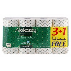 Alokozay Super Absorbent Kitchen Towel Rolls 3ply (3+1 Free)