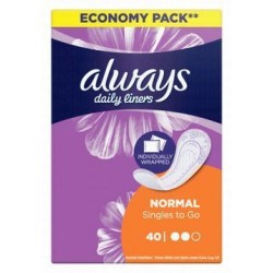 Always Daily Singles to Go Normal Scented Pantyliners