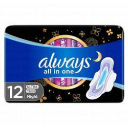 Always All in One Ultra Thin Night Pads with Wings