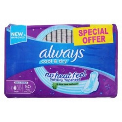 Always Cool & Dry Large Maxi Thick Pads with Wings (Special Offer)