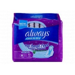 Always Cool & Dry Aloe Vera Freshness Maxi Thick Large Pads with Wings