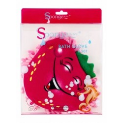 Sponge by SPC Kids Hypoallergenic Pink Strawberry Bath Glove for Sensitive Skin - vegan  animal testing free