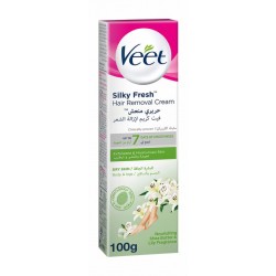 Veet Silky Fresh Legs & Body Hair Removal Cream Shea Butter & Lily Scent for Dry Skin