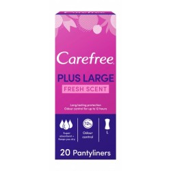 Carefree Plus Large Pantyliners Fresh Scent - dyes free  chlorine bleaching free