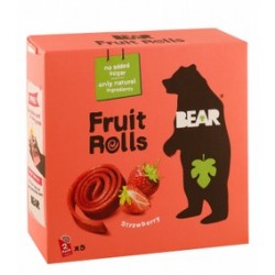 Bear Yoyos Strawberry Pure Fruit Rolls - vegan  gluten free  no added sugar