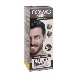 Cosmo Men Beard & Moustache Color Shampoo Dark Brown - ammonia free