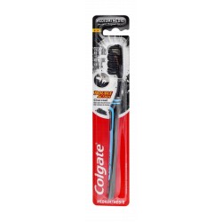 Colgate Double Action Black & Blue Medium Toothbrush with Charcoal