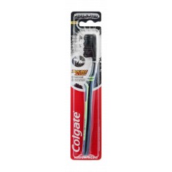 Colgate Double Action Black & Green Medium Toothbrush with Charcoal Infused Bristles
