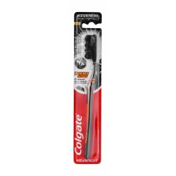 Colgate Double Action Black & Orange Medium Toothbrush with Charcoal