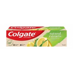 Colgate Natural Extracts Refreshing Toothpaste with Fluoride  Lemon Oil & Aloe Extracts - gluten free  sugar free