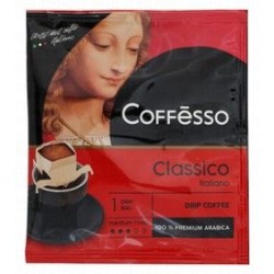 Coffesso Classico Arabica Ground Coffee Medium Roast with Filter Cups (5 Pieces)