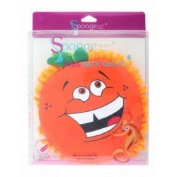 Sponge by SPC Orange Kids Bath Glove for Sensitive Skin - vegan