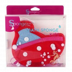 Sponge by SPC Red Bath Sponge for Kids with Sensitive Skin