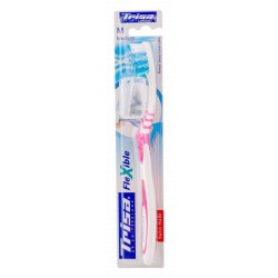 Trisa Pink Flexible Medium Toothbrush with Cap