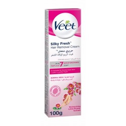 Veet Silky Fresh Exfoliating & Moisturizing Legs & Body Hair Removal Cream with Lotus Flower Extract for Normal Skin