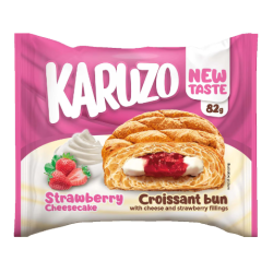 Karuzo Croissant Bun Filled with Strawberry Cheesecake