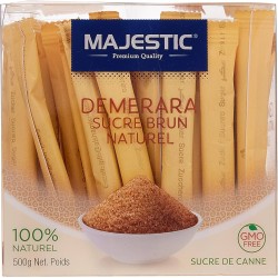 Majestic Natural Brown Cane Sugar Sticks - GMO free