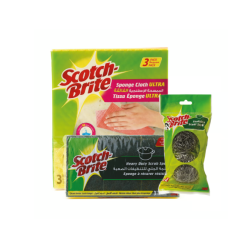 Scotch- Brite Srub Sponges Stainless Scourere & Sponge Cloths (Special Offer) 