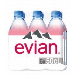 Evian Natural Mineral Water (6x500ml)